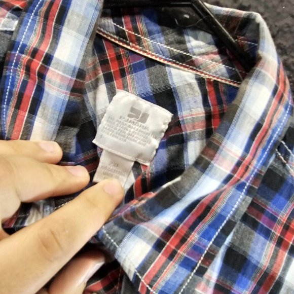 PJ Mark Men's 2X-Large Shirt Relaxed Fit Plaid Button-Up Collared Cotton Blend - Picture 3 of 3